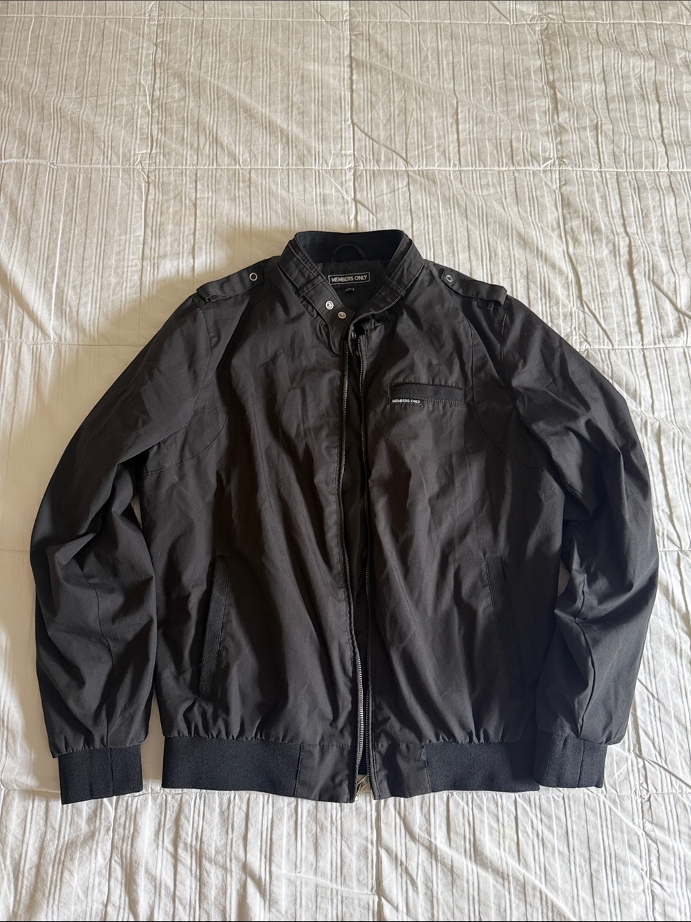 Members Only Black Lightweight Bomber Jacket